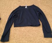 Navy blue long sleeve cropped top never worn