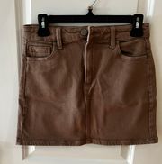 brown mini corduroy skirt