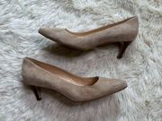 Beige Suede Pointed Toe Pumps Women's 7.5B