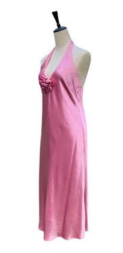 Pink Silk Backless Cocktail Dress