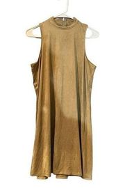 Sans Souci Faux Suede High Neck Sleeveless Dress Size Medium