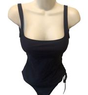 Lauren Ralph Lauren Tank Swimsuit Lace Up Side Navy Size 8 Pool BeachSwim Vacay