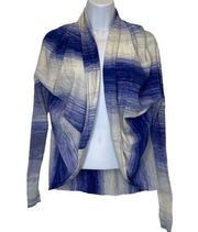 Calia by Carrie Underwood Blue and White Striped Cacoon Cardigan Size Small