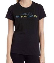 Asics Womens Reflective Run Your Own Life WR1029 Running SS Shirt Black Size XS