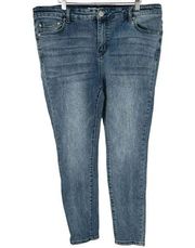 Eloquii High Rise Slim Jeans Medium Wash Size 16