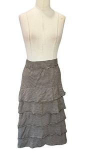 Matilda Jane women’s Finn Knit Tiered Ruffle Skirt brown size large
