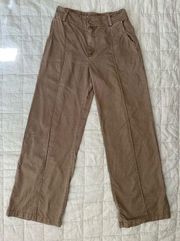 Young Fabulous & Broke 100% Tencel Light Brown Wide Leg Pants - Small