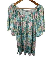 Vintage Blair 3XL MuuMuu Top Shirt Floral Hawaiian House Shirt Boho Polyester