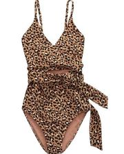 AERIE Leopard Full Coverage Monokini One Piece Swimsuit Size XXL