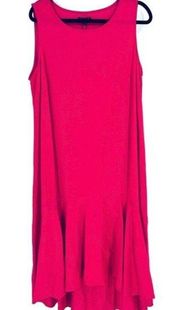 NWT For Cynthia Women's Linen Blend  Classic High Low Maxi Dress Pink Size Large