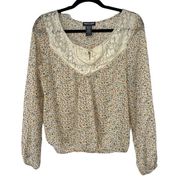 About a Girl Dainty Floral Lace Cottage core Blouse