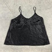 Secret Treasures Black Satin Slip Tank Top