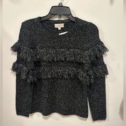 The Beckham fringe sweater small black