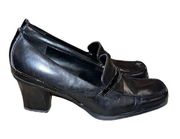 Liz Claiborne flex black leather square toe Keegan pumps size 8.5