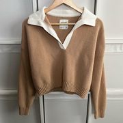 Chenille Notch Neck Polo Sweater