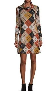 R&K Argyle Long Sleeve Dress Size 4