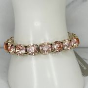 Chico's Etta Rhinestone Silver Tone Stretch Bracelet