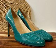 Butter Parker Patent Leather with Suede Heels in Peacock Teal Size 9