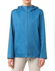 Akris Punto hooded denim jacket blue denim