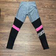 Victoria's Secret PINK Ultimate High Waisted Colorblock Leggings Pink Gray Black