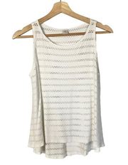 Only Hearts White Perforated Swing Tank Top S