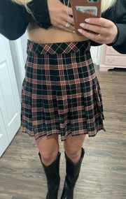 Plaid Mini Pleated Skirt