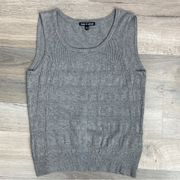 Cable & Gauge Textured Sleeveless Sweater Top Gray Small