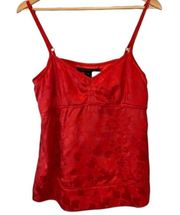 Marc Jacobs Silk Hearts Cami with Bow Red Women’s Size 12 New with Tag!