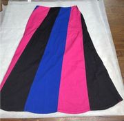 Lorenza Maxi Color Block Women Skirt Size 16 Side Zipper Closure