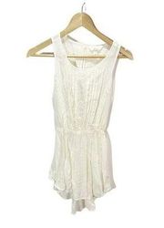 Sun & Shadow Mini Dress Size S Cream Boho Sleeveless Peplum Open Back Festival