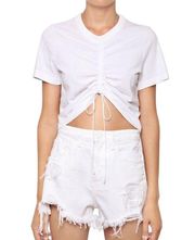 Alexander Wang NWT White Gathered-Front Adjustable T-Shirt