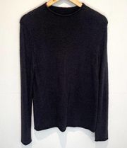 Barefoot Dreams Cozychic Lite Black Mock Neck Pullover - size Small