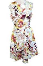 Anthropologie‎ Hunter Bell New York Kukka Tea Sleeveless Watercolor Dress Size 4