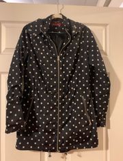 Blue and White Polka Dot Raincoat