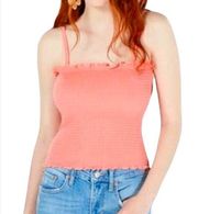 New  Smocked Tank Top Removable Strap Tube Top Coral Junior Size Large