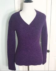 Merona Purple V-Neck Wool Blend Sweater Size XS