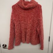 Coral Cowl Neck Sweater