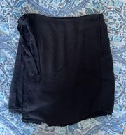 Black Linen Wrap Skirt