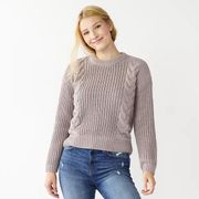 SO NWOT  Lilac Purple Chenille Sweater Top Cropped New