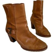 Cole Hahn Brown Leather Slip On Ankle Bootie