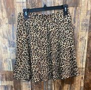 SZ Medium LEOPARD PRINT FLARED SKIRT