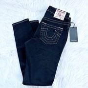 True religion black Jennie Curvy Mid rise Super skinny jeans New size 28