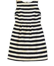 Crown & Ivy petites navy and cream striped dress