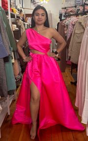Pink Cutout Prom Dress 