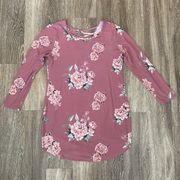 Womens  Pink Floral Dress - XXL