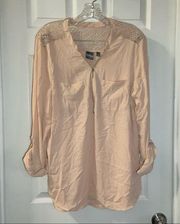 NWT SOHO New York & Company Peach 3/4 Sleeve Blouse size large