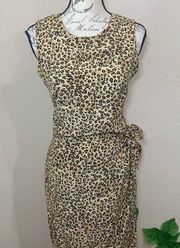 Maggy London Leopard Wrap Silk Maxi Dress