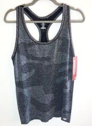 New Balance Tank Grey Camouflage Racerback Workout Tank Top Sz L BNWT