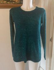 THE LIMITED TEAL SEQUIN SWEATER Size Small EUC!