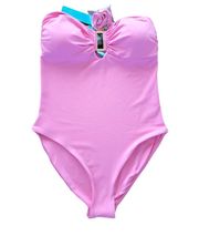 Melissa Odabash Pink Como Bandeau One Piece Swimsuit Bathing Suit 8 44 Medium